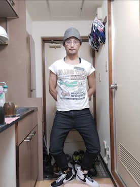 「CODEのアイテム」を使った、かもさんさん（メンズ・171cm）の夏コーディネート