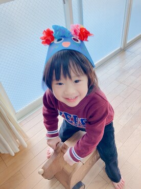 「コードュロイパンツ」｜ぺこ米さん（キッズ・90cm）の冬コーディネート
