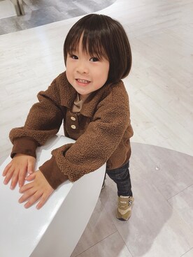 「aimoha(aimoha)」｜ぺこ米さん（キッズ・90cm）の秋コーディネート