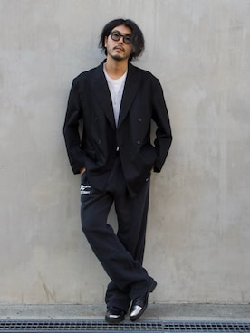 「シルバーシューズ」｜明賀健太さん（メンズ・178cm）の秋コーディネート