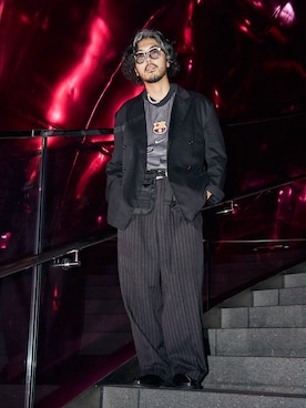 「ハロウィン」｜「アイテム（その他シューズ）」を使った、明賀健太さん（メンズ・178cm）の秋コーディネート
