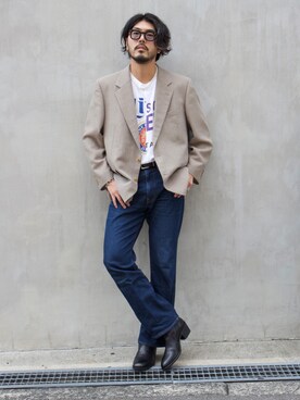 明賀健太さん(メンズ・178cm)の秋コーディネート