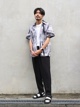 明賀健太さん(メンズ・178cm)の夏コーディネート