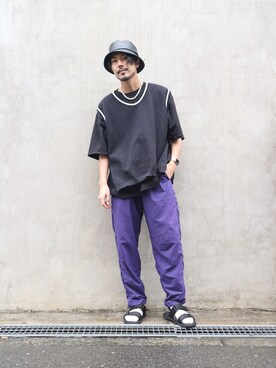 明賀健太さん(メンズ・178cm)の夏コーディネート