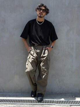 「アツいコーデ全部見せ」｜「アイテム（スリッポン）」を使った、明賀健太さん（メンズ・178cm）の夏コーディネート