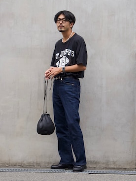 「真夏のアクティブスタイル」｜「アイテム（ローファー）」を使った、明賀健太さん（メンズ・178cm）の夏コーディネート