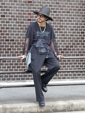 明賀健太さん(メンズ・178cm)の夏コーディネート