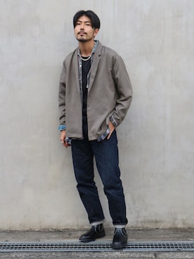 明賀健太さん(メンズ・178cm)の秋コーディネート