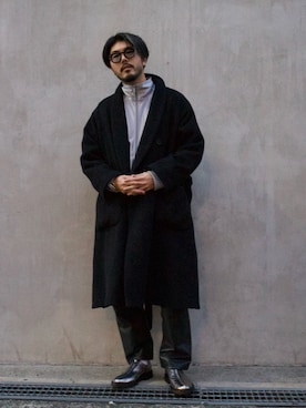 「シルバーシューズ」｜明賀健太さん（メンズ・178cm）の冬コーディネート