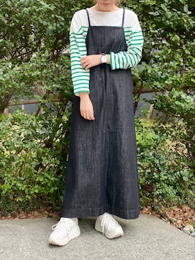 「Wrangler」｜「アイテム（ワンピース/ドレス）」を使った、SAKiさん（レディース・164cm）の春コーディネート