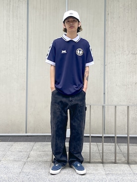 「アイテム（帽子、ホワイト系）」を使った、武田陽彩さん（メンズ・173cm）の春コーディネート