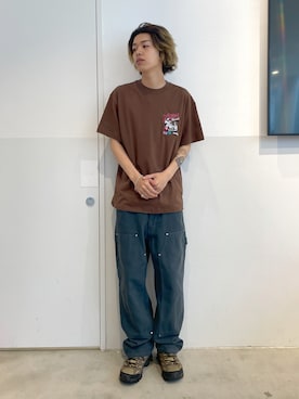 「ダブルニーパンツ」｜武田陽彩さん（メンズ・173cm）の夏コーディネート