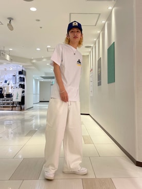 「アイテム（キャップ）」を使った、武田陽彩さん（メンズ・173cm）の夏コーディネート