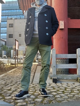 「SCHOTT」｜「アイテム（ミリタリージャケット）」を使った、mastakさん（メンズ・166cm）の冬コーディネート