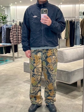 「UMBRO（アンブロ）のアイテム（ナイロンジャケット、ブルー系）」を使った、たらおさん（メンズ・171cm）の夏コーディネート