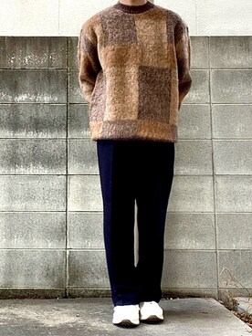 「classicalelf（クラシカルエルフ）のアイテム（スラックス）」を使った、シータケさん（メンズ・165cm）の秋コーディネート