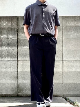 「classicalelf（クラシカルエルフ）のアイテム（スラックス）」を使った、シータケさん（メンズ・165cm）の夏コーディネート