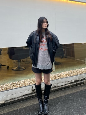 「アイテム（ブーティ）」を使った、nachi*さん（レディース・175cm）の秋コーディネート