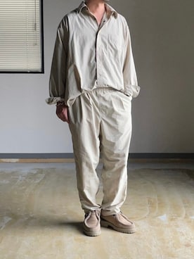 「PG（ピージー）のアイテム（ブーツ）」を使った、PEACE TREE さん（メンズ・165cm）の秋コーディネート