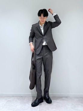 「スラックス」｜「アイテム（その他シューズ）」を使った、SOUTAさん（メンズ・175cm）の秋コーディネート