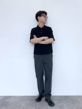 「GLOBAL WORK（グローバルワーク）のらくッションアソートPUスニーカー/598288（その他シューズ、グレー系）」を使った、SOUTAさん（メンズ）の春コーディネート