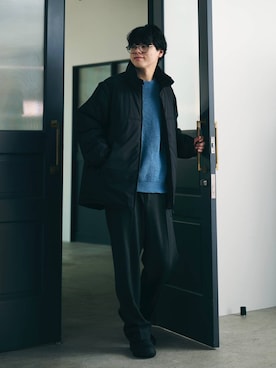 「GLOBAL WORK（グローバルワーク）の洗えるモールニット/581134（ニット/セーター）」を使った、SOUTAさん（メンズ・175cm）の冬コーディネート