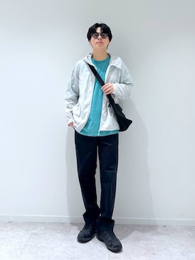 「GLOBAL WORK（グローバルワーク）の撥水ライト7ポケットショルダー/595522（ショルダーバッグ、ブラック系）」を使った、SOUTAさん（メンズ）の春コーディネート