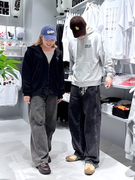 「GLOBAL WORK（グローバルワーク）のGOODデニムバギーパンツ/498388（デニムパンツ）」を使った、SOUTAさん（メンズ・175cm・20代）の秋コーディネート