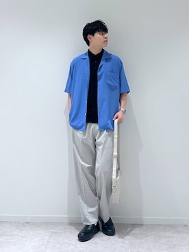 「GLOBAL WORK（グローバルワーク）の軽量PUショルダーXS/497297（ショルダーバッグ、ベージュ系）」を使った、SOUTAさん（メンズ）の秋コーディネート