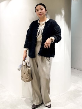 「アイテム（チャーム、グレー系）」を使った、かりんさん（レディース・155cm）の秋コーディネート