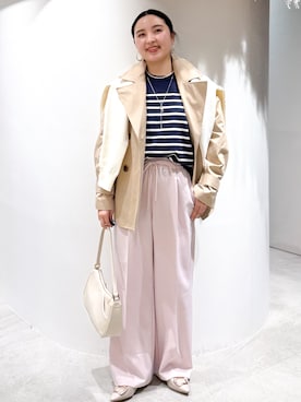 「TAKEO KIKUCHI（タケオキクチ）のアイテム」を使った、かりんさん（レディース・155cm）の春コーディネート