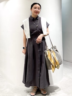 「アイテム（チャーム）」を使った、かりんさん（レディース・155cm）の夏コーディネート