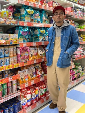 「アイテム（オールインワン・サロペット）」を使った、awawaさん（メンズ・173cm・40代）の冬コーディネート