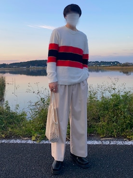 「Danke schon」｜「アイテム（スラックス）」を使った、はやぼーさん（メンズ・177cm）の秋コーディネート