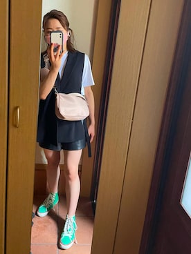 「H&M（エイチ・アンド・エム）のアイテム（ボディバッグ/ウエストポーチ）」を使った、どぅちゃんさん（レディース・158cm）の夏コーディネート