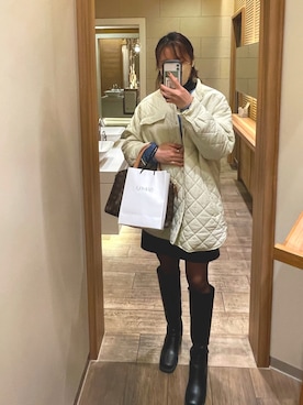 「Right-on（ライトオン）のアイテム（ジャケット/アウター）」を使った、どぅちゃんさん（レディース・158cm）の冬コーディネート