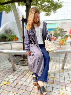 「秋冬」｜「アイテム（シャツワンピース）」を使った、Hikaruさん（レディース・156cm）の夏コーディネート