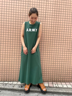 「アーミー」｜Hikaruさん（レディース・156cm）の夏コーディネート