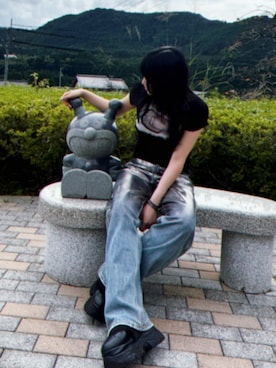 「MOUSSY（マウジー）のアイテム（パンツ）」を使った、たまｏさん（レディース・160cm）の春コーディネート