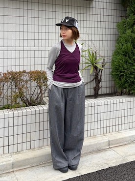 「アイテム（メイクアップ）」を使った、munaさん（レディース・154cm）の秋コーディネート