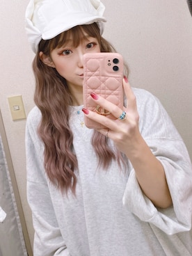 「ロングヘア」｜「アイテム（キャップ）」を使った、kakihana  さん（レディース・165cm）の冬コーディネート
