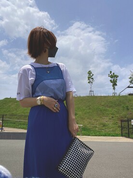 「Guess（ゲス）のアイテム（アクセサリー）」を使った、kakihana  さん（レディース・165cm）の夏コーディネート