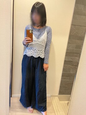 「Mac-House（マックハウス）のアイテム（パンツ）」を使った、あめさん（レディース・157cm）の春コーディネート