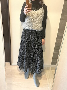 「アイテム（キャミソール）」を使った、あめさん（レディース・157cm）の冬コーディネート