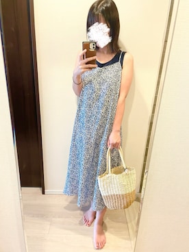 「小花柄」｜あめさん（レディース・157cm）の夏コーディネート