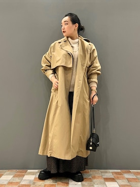 「Rouge vif（ルージュヴィフ）のアイテム（トレンチコート）」を使った、YUKA  MAKINOさん（レディース・158cm）の秋コーディネート