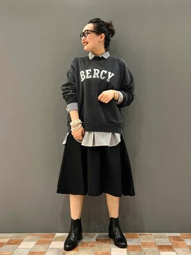 「Rougevif」｜「アイテム（スウェット）」を使った、YUKA  MAKINOさん（レディース・158cm）の秋コーディネート