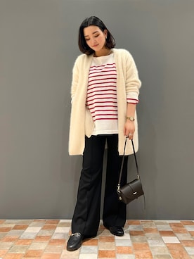 「Rougevif」｜「アイテム（スラックス）」を使った、YUKA  MAKINOさん（レディース・158cm）の秋コーディネート