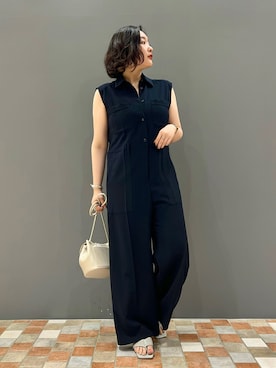「Rouge vif（ルージュヴィフ）のアイテム（オールインワン・サロペット）」を使った、YUKA  MAKINOさん（レディース・158cm）の夏コーディネート