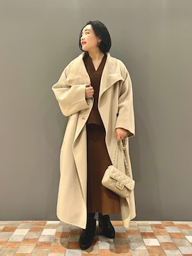 「Rouge vif（ルージュヴィフ）のアイテム（チェスターコート）」を使った、YUKA  MAKINOさん（レディース・158cm）の秋コーディネート